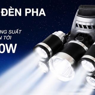 ĐÈN PIN ĐỘI ĐẦU 5 BÓNG LED SIÊU SÁNG 30W PIN SẠC
