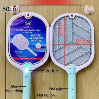 VỢT MUỖI ĐIỆN SẠC USB CÓ ĐÈN LED CYX-D59