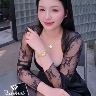 SET ĐỒNG HỒ NỮ CHÍNH HÃNG FUNMEI FL2109 MẶT VUÔNG TRƠN DÂY LƯỚI FULLBOX