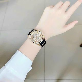 ĐỒNG HỒ NỮ CAO CẤP GUECS MẶT CHONOGRAPH GOLD ĐÍNH ĐÁ DÂY CS