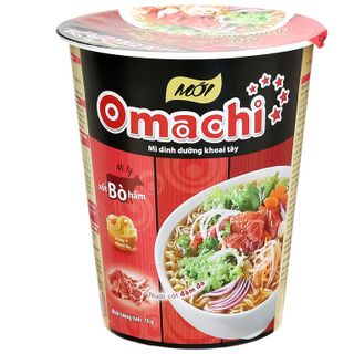 Mì Ly Omachi vị Sốt Bò Hầm - Thùng 24 ly x 69g