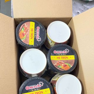 Mì trộn Omachi tô thịt xiên nướng - Thùng 12 Tô x 105gr