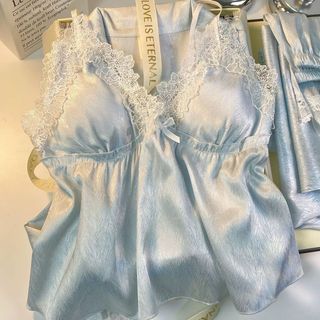 Set Lụa Bốn Món Glacier Blue