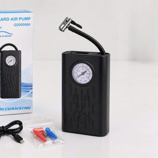 MÁY BƠM HƠI CẦM TAY SẠC USB CÓ ĐỒNG HỒ ĐO ÁP SUẤT