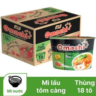 Mì tô Omachi vị Lẩu Tôm Càng - Thùng 18 Tô x 92g