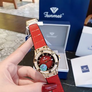 ĐỒNG HỒ NỮ CHÍNH HÃNG FUNMEI F1503 VIỀN ĐÁ VÀNG FULLBOX