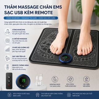 THẢM MASSAGE CHÂN EMS SẠC USB KÈM REMOTE