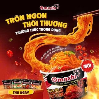 Mì tô Omachi vị Cua sốt ớt Singapore cực cay - Thùng 12 tô x 96g