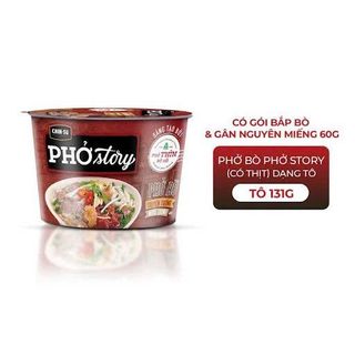 Phở Tô Story (có thịt thật) hương vị Phở bò, Chinsu - Thùng 12 Tô x 131g