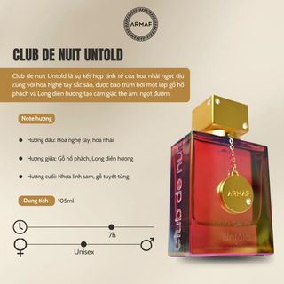 Nước Hoa Armaf Club De Nuit Untold EDP 105ml & 10ml | Bản Dupe Baccarat Rouge 540