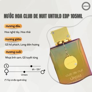 Nước Hoa Armaf Club De Nuit Untold EDP 105ml & 10ml | Bản Dupe Baccarat Rouge 540