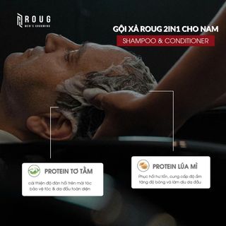 ROUG MEN’S GROOMING | Dầu gội xả 2in1 Mélissa - Làm sạch nuôi dưỡng cấp ẩm cho tóc - Độ phồng tự nhiên cho mái tóc