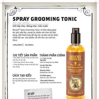 Xịt Tạo Phồng Reuzel Grooming Tonic - Dạng Xịt