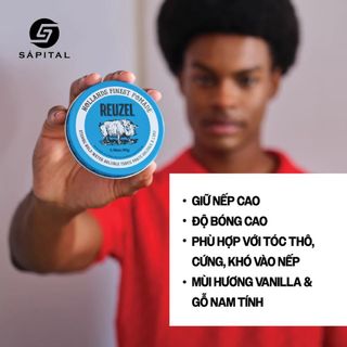 Reuzel Blue Pomade 35/95GR - Pomade Lợn Xanh Chính Hãng Hà Lan | Gốc Nước - Độ bóng Cao-Hương nước hoa