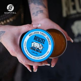 Reuzel Blue Pomade 35/95GR - Pomade Lợn Xanh Chính Hãng Hà Lan | Gốc Nước - Độ bóng Cao-Hương nước hoa