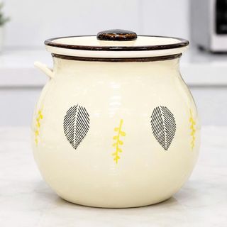 HỦ ĐỰNG MỠ SỨ NẮP LỚN KÈM MUỖNG 1200ml