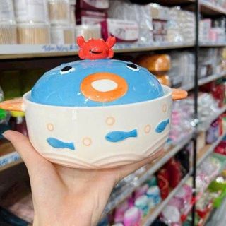 THỐ SỨ HOẠT HÌNH CÓ NẮP 2 TAI CAO CẤP (T24)