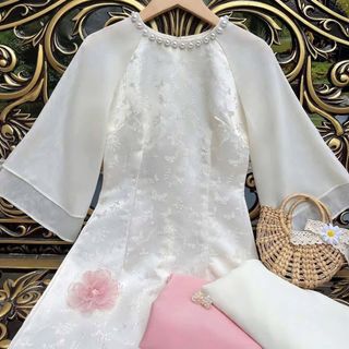 Sỉ buôn áo dài dáng xưa truyền thống vải tây thi - lụa mỹ-gấm lụa