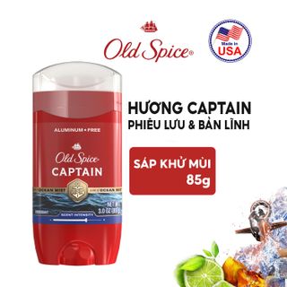 Lăn khử mùi Old Spice Captain Chính hãng Mỹ | Sáp khử mùi cơ thể cho Nam & Nữ, Hỗ trợ giảm tiết mồ hôi, Lưu hương lên tới 24H