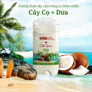 Lăn khử mùi Old Spice Fiji Chính hãng Mỹ | Sáp khử mùi cơ thể cho Nam & Nữ, Hỗ trợ giảm tiết mồ hôi, Lưu hương lên tới 24H