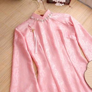 Áo dài cách tân nữ cổ đính đá