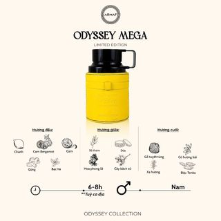Nước Hoa Armaf Odyssey Mega For Men Limited Edition EDP 100ml & 10ml | Bản Dupe YSL Y EDP Nam Tính, Hiện Đại