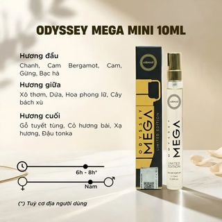 Nước Hoa Armaf Odyssey Mega For Men Limited Edition EDP 100ml & 10ml | Bản Dupe YSL Y EDP Nam Tính, Hiện Đại