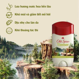 Lăn khử mùi Old Spice Timber Chính hãng Mỹ | Sáp khử mùi cơ thể cho Nam & Nữ, Hỗ trợ giảm tiết mồ hôi, Lưu hương lên tới 24H