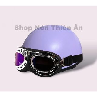 Nón Bảo Hiểm Kính Phi Công Nửa Đầu - Mũ Bảo Hiểm Sơn Nhám Kèm Kính UV - Thời Trang Hợp Với Nam & Nữ