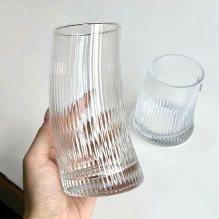 Cốc thủy tinh lượn sóng 500ml hàng đẹp đế dày ( THÙNG 8B )