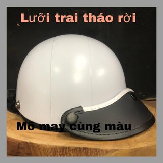 Mũ bảo hiểm nữa đầu lưỡi trai tháo rời may cùng màu nam nữ free size