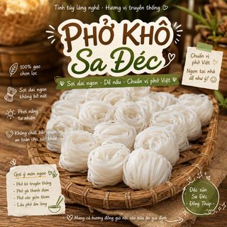 PHỞ KHÔ SA ĐÉC 1KG – SỢI PHỞ DAI MỀM, CHUẨN VỊ TRUYỀN THỐNG 🍜