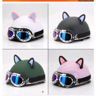 Nón bảo hiểm kính phi công ( tặng kèm tai cute)