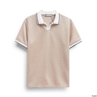 Mẫu polo phối cổ trắng nổi bật, họa tiết dệt Jacquard cao cấp – sang trọng.