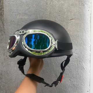 [Matte Black] Super Cool Half-Head Helmet, 1/2 Head Helmet