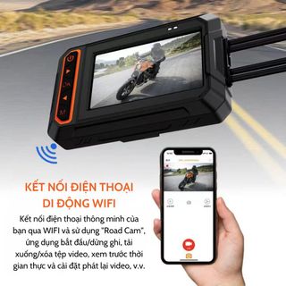 CAMERA HÀNH TRÌNH XE MÁY M4F GPS WIFI DVR DASH CAM FULL HD1080P (TRƯỚC VÀ SAU)