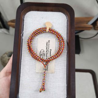 Vòng tay Ngũ Sắc Đỏ 2.0 mm phối charm nụ sen treo size Tay , Vòng tay Phong Thủy bán đủ size, đủ màu