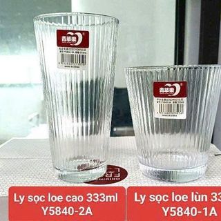 BỘ 6 LY THUỶ TINH SỌC CAO 333ML Y5840-2A (T8)