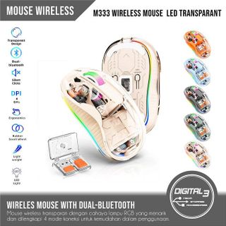 CHUỘT KHÔNG DÂY BLUETOOTH M333 SILENT VỎ TRONG SUỐT