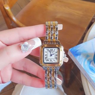 SĂN SALE MÙA HÈ ĐỒNG HỒ NỮ TRUNG CẤP KATIER MẶT VUÔNG KHOÁ BƯỚM HAI SIZE