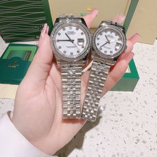 ĐỒNG HỒ NAM NỮ CAO CẤP ROLXE DATE JUST MÁY CƠ VIỀN ĐÁ
