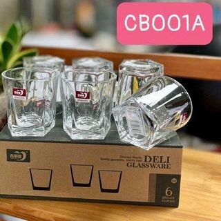 Bộ 6 cốc thủy tinh 5 cạnh
