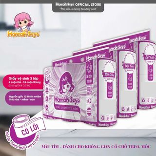 Giấy vệ sinh 18 cuộn nhỏ có lõi/không lõi XANH VIỆT Hannah Seyo dai mềm mịn 6 cuộn/bịch 900gram