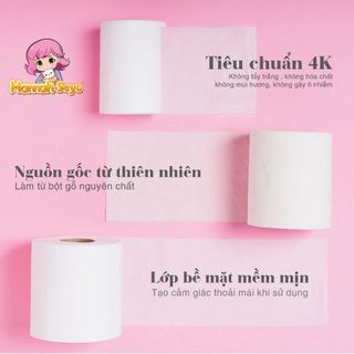 Giấy vệ sinh 18 cuộn nhỏ có lõi/không lõi XANH VIỆT Hannah Seyo dai mềm mịn 6 cuộn/bịch 900gram