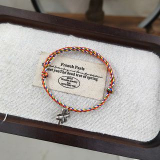 Vòng tay Ngũ Sắc Đỏ 2.0 mm phối charm nụ sen treo size Chân, Vòng tay Phong Thủy bán đủ size, đủ màu
