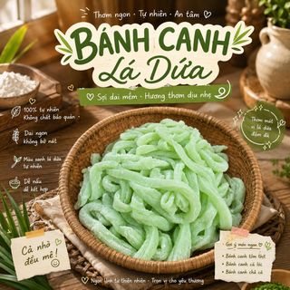 BÁNH CANH BỘT XẮT LÁ DỨA SA ĐÉC 1KG – THƠM MÙI GẠO, DAI MỀM KHÓ CƯỠNG! 🌿