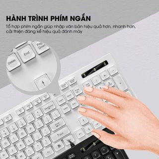 COMBO PHÍM CHUỘT CÓ DÂY CHÍNH HÃNG DEIOG DY-912 (TRẮNG)