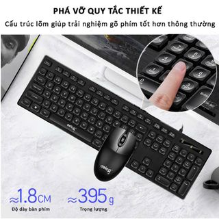 COMBO PHÍM CHUỘT CÓ DÂY CHÍNH HÃNG DEIOG DY-912 (TRẮNG)