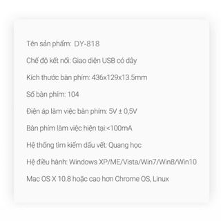 COMBO PHÍM CHUỘT CÓ DÂY CHÍNH HÃNG DEIOG DY-818