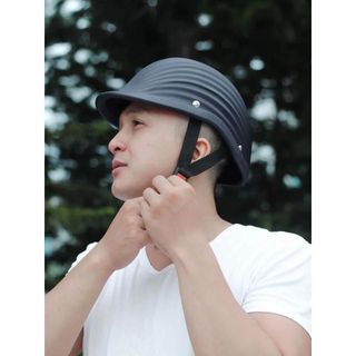 (Hàng chuẩn đẹp) Mũ bảo hiểm nửa đầu vỏ sò - Nón bảo hiểm vỏ sò màu đen và màu xanh lính